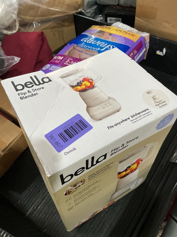 View 2 of ***BASE AND LID ONLY*** bella 10 Speed Countertop Blender, Juicer & Smoothie Maker, Fits-anywhere™ Kitchenware, Slim Flip & Store Design, Dishwasher Safe 48oz Capacity Pitcher & Lid, Stainless Steel Blade, 450 Watt, Oatmilk