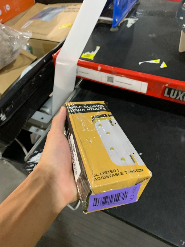 Photo 1 of **MISSING ONE**JOYNY 3 Pack Self Closing Door Hinges, 4 Inch Spring Loaded Door Hinges for Garage, Front, Back Door, Left/Right Hand, Adjustable Tension, 5/8'' Radius Corners, UL Listed, Brushed Nickel