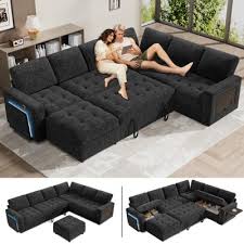 Photo 1 of ***PARTIAL SET - PRICE ADJUSTED***TRUCK/TRAILER PICKUP ONLY***STOCK PHOTO FOR REFERENCE ONLY***Convertible Pull-Out Modular Sectional Sofa in. Black 