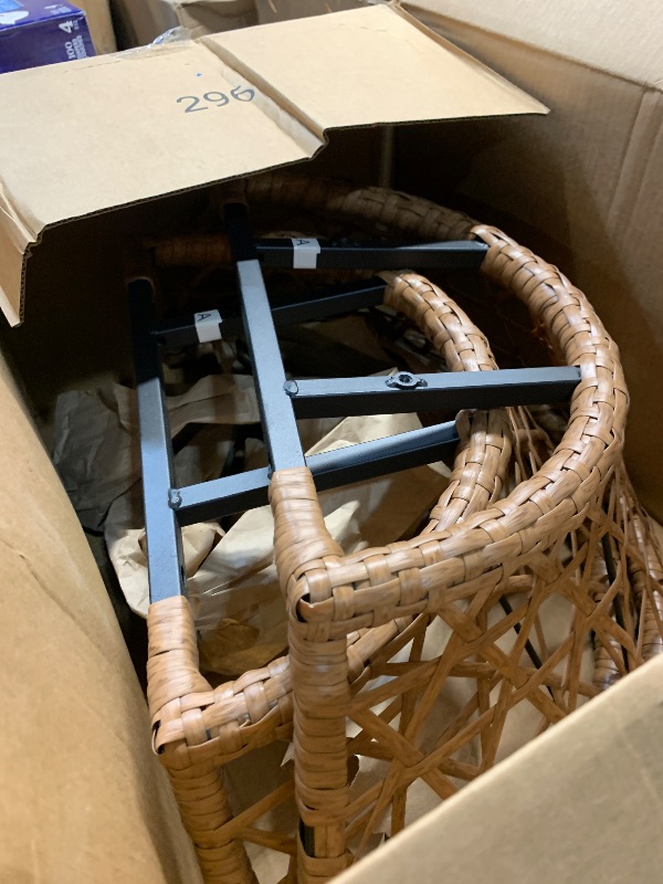 View 3 of **missing parts** COMHOMA Papasan Chair, 36" Wicker Papasan Chair with Sun Shade