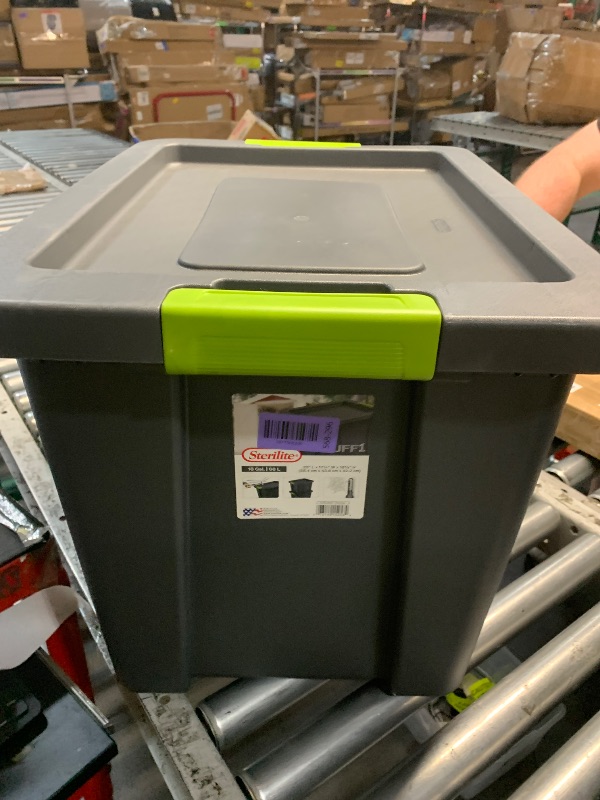 View 2 of ***PARTIAL SET ***Sterilite 18 Gallon Latching Tuff1 Tote, Rugged Storage, Dark Gray,