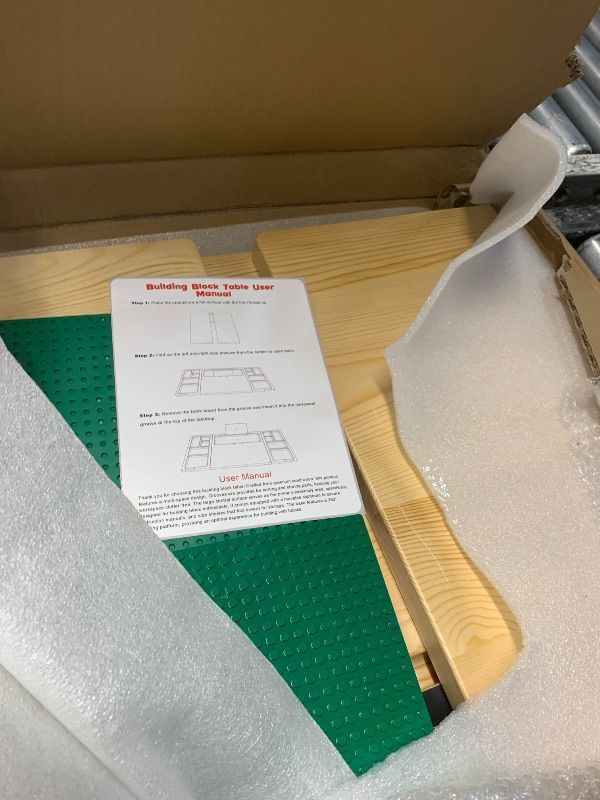 View 3 of ***STOCK PHOTO FOR REFERENCE ONLY***41" x 21.5" Foldable Building Baseplate Table with Storage Trays Board