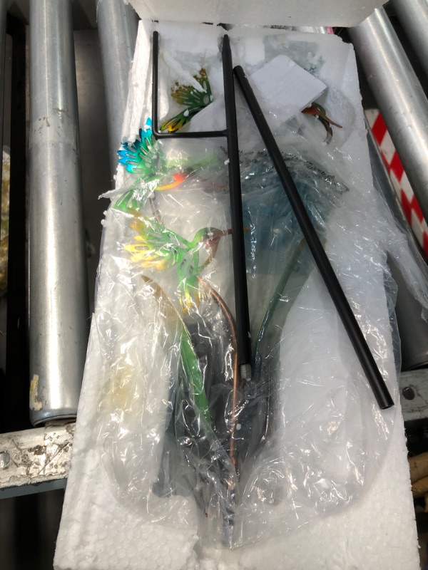 Photo 1 of ***DAMAGED - SEE NOTES/PICTURES***Decorative Solar Garden Light, Hummingbird Glass Flower Stake for Lawn Yard