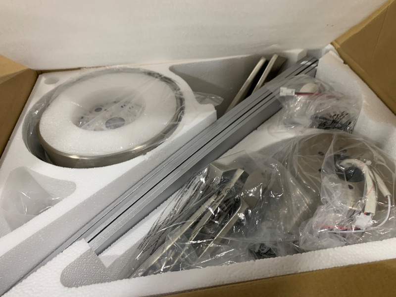 Photo 1 of Ohniyou 52" Silver Low Profile Ceiling Fan with Lights