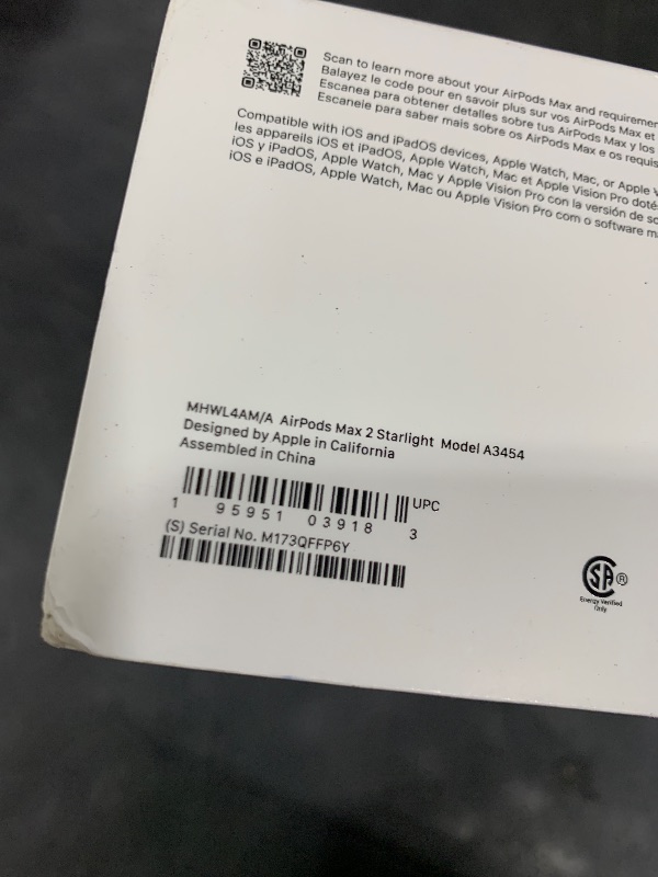 Photo 1 of Apple AirPods Max 2 Wireless Over-Ear Headphones – Starlight