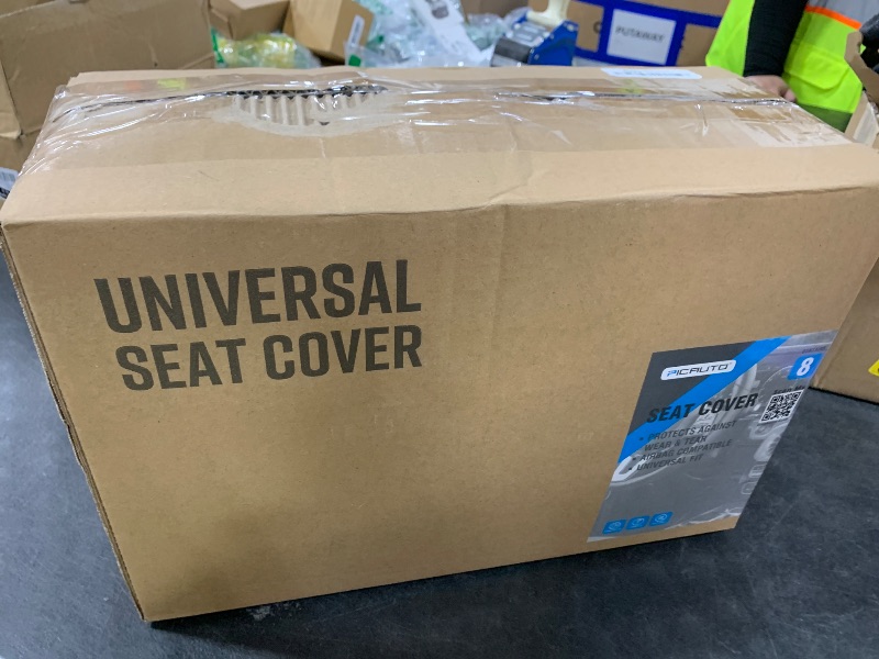 Photo 1 of PIC AUTO Full Set Seat Covers – Silver & Blue Leather
