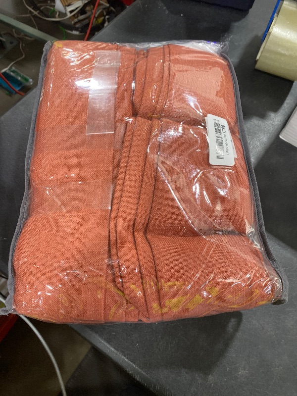 Photo 1 of TWODRAPES Linen Pinch Pleated Curtains (2 Panels) - Firebrick