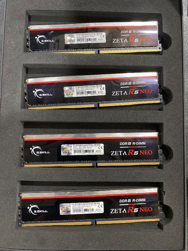 Photo 1 of G.SKILL Zeta R5 Neo 64GB (4 x 16GB) ECC Registered DDR5 6400 R-DIMM (PC5 51200) Server Memory Model F5-6400R3239G16GQ4-ZR5NK
