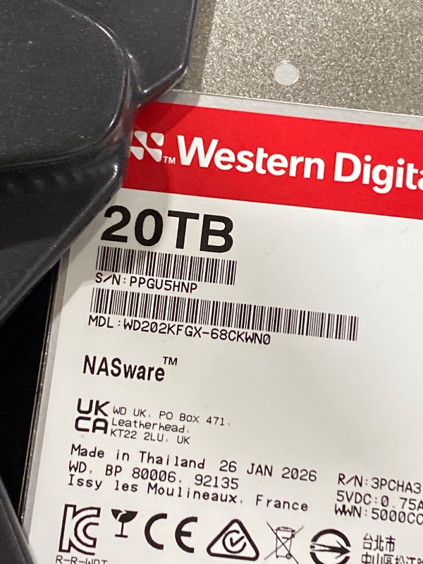 Photo 1 of Western Digital 20TB WD Red Pro NAS Internal Hard Drive