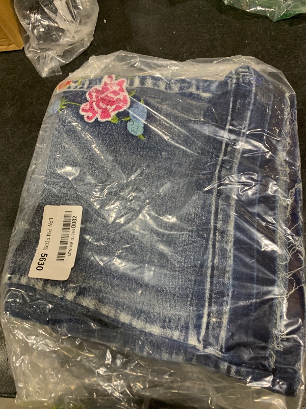 Photo 1 of CHARTOU Womens Floral Embroidered Bell Bottom Jeans