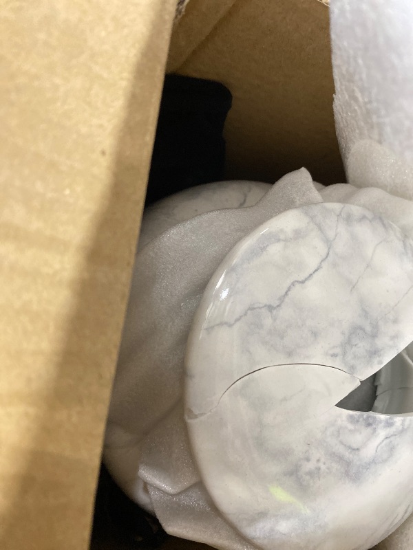 Photo 1 of Abooxiu White Marble Finish Cremation Urn - 200 lbs Capacity