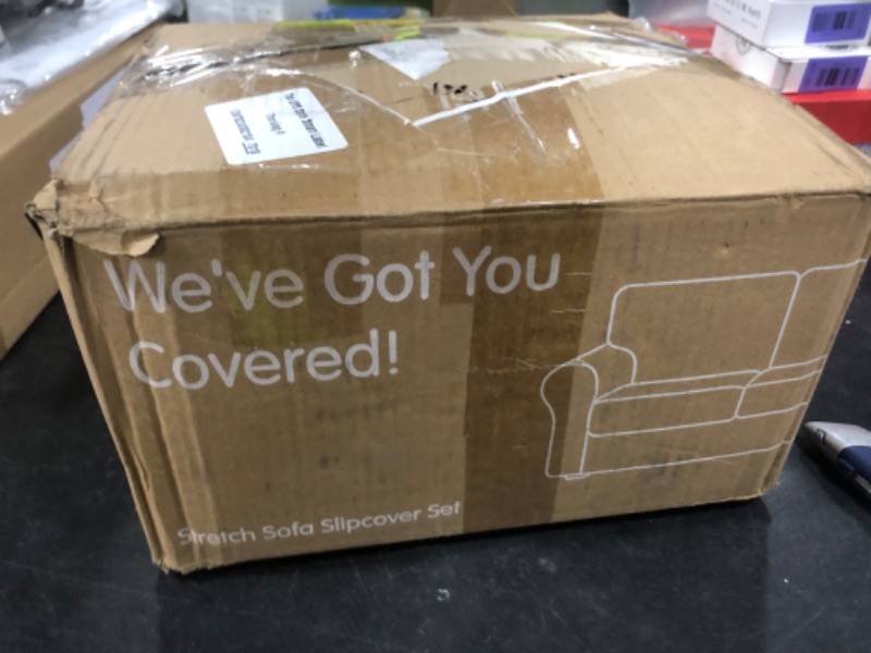 View 3 of SUBRTEX 5-Piece Stretch Sofa Slipcover Set (Medium, New Kahki)