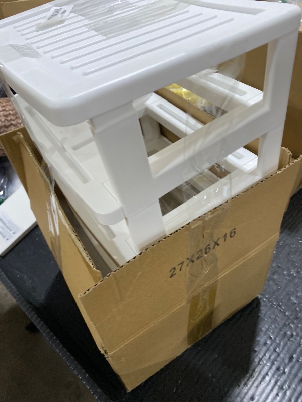 Photo 1 of Gonice Plastic Drawer Organizer, White, 4 Drawer Storage
