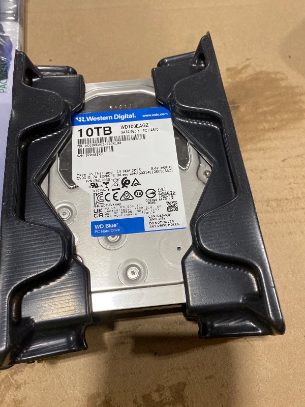 Photo 1 of Western Digital 10TB WD Blue Internal Hard Drive HDD - 7200 RPM, SATA 6 Gb/s, 512 MB Cache, 3.5" - WD100EAGZ