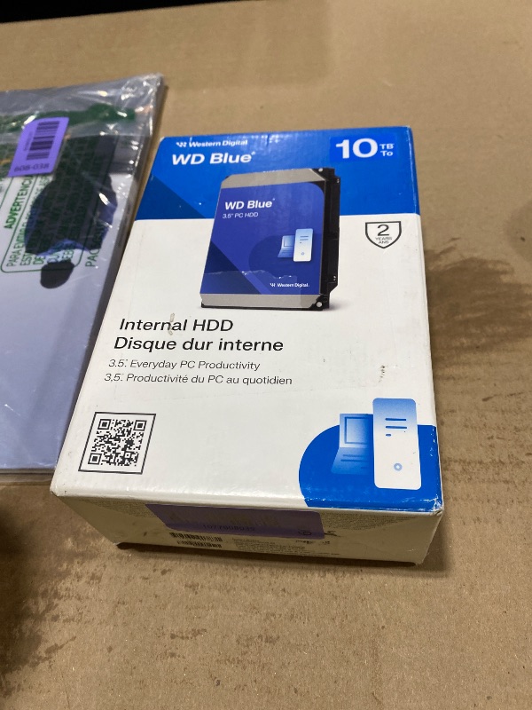 Photo 1 of Western Digital 10TB WD Blue Internal Hard Drive HDD - 7200 RPM, SATA 6 Gb/s, 512 MB Cache, 3.5" - WD100EAGZ