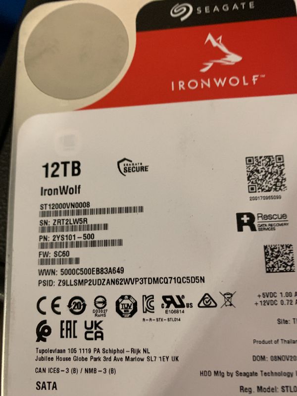 Photo 1 of Seagate IronWolf 12TB NAS Internal Hard Drive