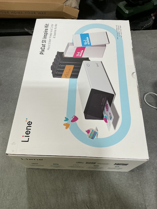 Photo 1 of Liene PixCut S1 Inspire Kit - All-in-One Color Sticker Printer & Cutting Machine, Thermal Dye-Sublimation Photo Printer, 300 DPI, Color Label Maker with 180 Sheets (36 Photo + 144 Sticker Paper)