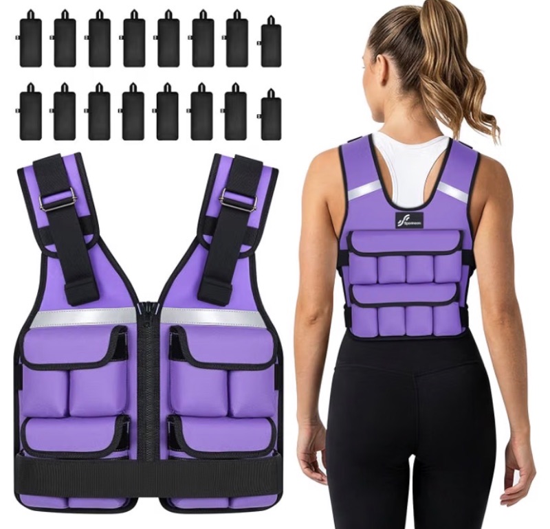 Photo 1 of Sportneer Adjustable Weighted Vest Weights: 2-18 lbs/2-42 lbs Washable Weight Vest for Walking 16 In 1 Fast Adjust Rucking Vest for Women and Men Home Gym Running Jogging Strength Training Vests