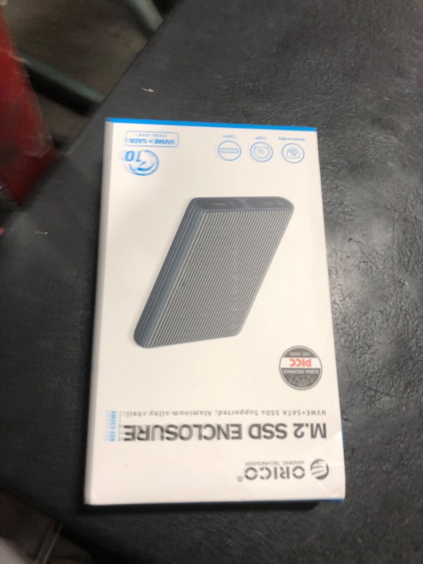 Photo 1 of ORICO Dual M.2 NVMe/SATA SSD Enclosure, USB C, Aluminum Case