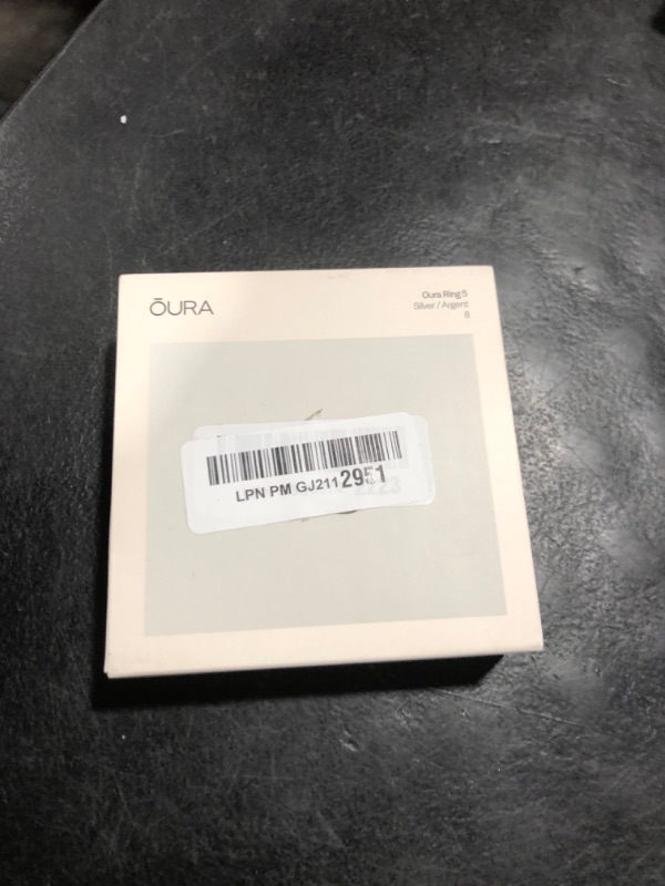 Photo 1 of OURA Ring 5 Smart Ring - Silver - Size 8