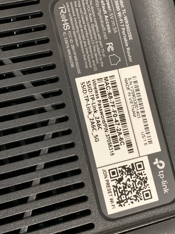 Photo 1 of TP-Link Roam 7 BE3600 Wi-Fi 7 Portable Router