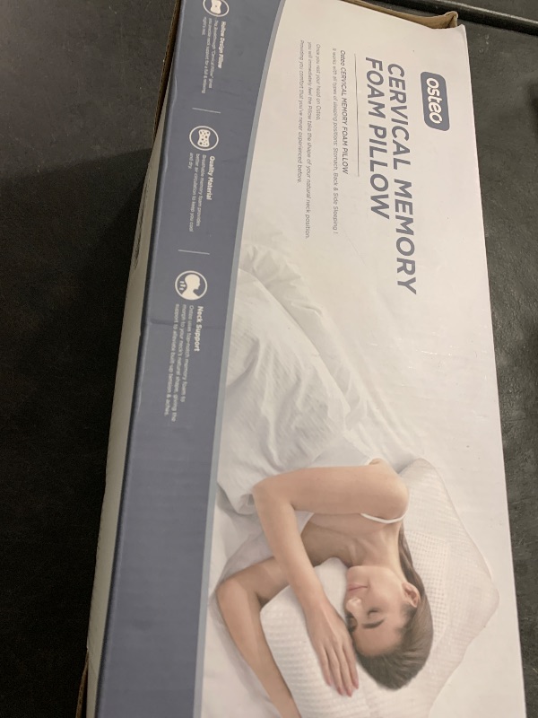 Photo 1 of Osteo Cervical Pillow for Neck Pain Relief, Hollow Design Odorless Memory Foam Pillows with Cooling Case, Adjustable Orthopedic Bed Pillow for Sleeping, Support for Side Back Sleepers