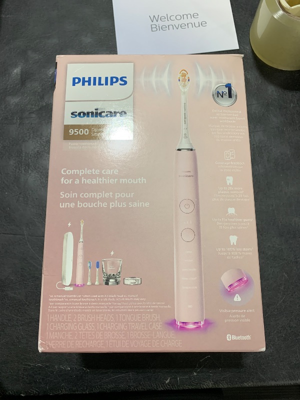 Photo 1 of Philips Sonicare DiamondClean 9500 Electric Toothbrush 3 Brush Heads, Pink
