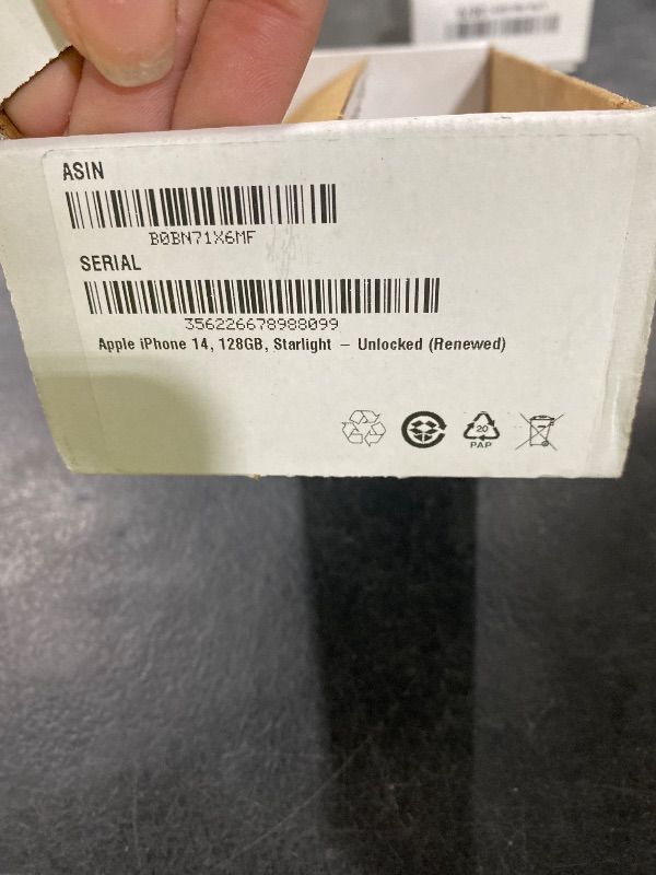 Photo 1 of Apple iPhone 14, 128GB, Starlight - Unlocked (Renewed)