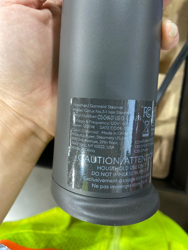 Photo 1 of Steamery Handheld Clothes Steamer Cirrus 3, 1200W, US Plug, Heated Ironing Plate, Fast Heat Up, Garment Wrinkle Remover, Black