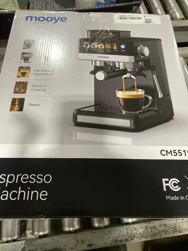 Photo 1 of Mooye Espresso Machine with Grinder, 20-Bar, Black