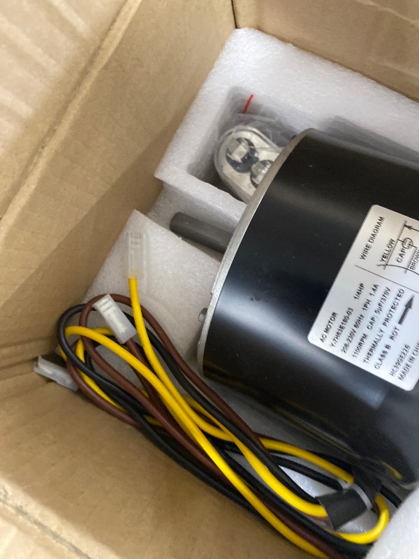 Photo 1 of HC39GE226A Condenser Fan Motor Replacement for GE Carrier Bryant Payne, 1/4 HP, 208/230V, 1100 RPM, Y7S623C835L 5KCP39FGY563S HC39GE226 118592 HB39GQ230 HB39GQ230A HC39GQ230 1184264 1172709 3S047
