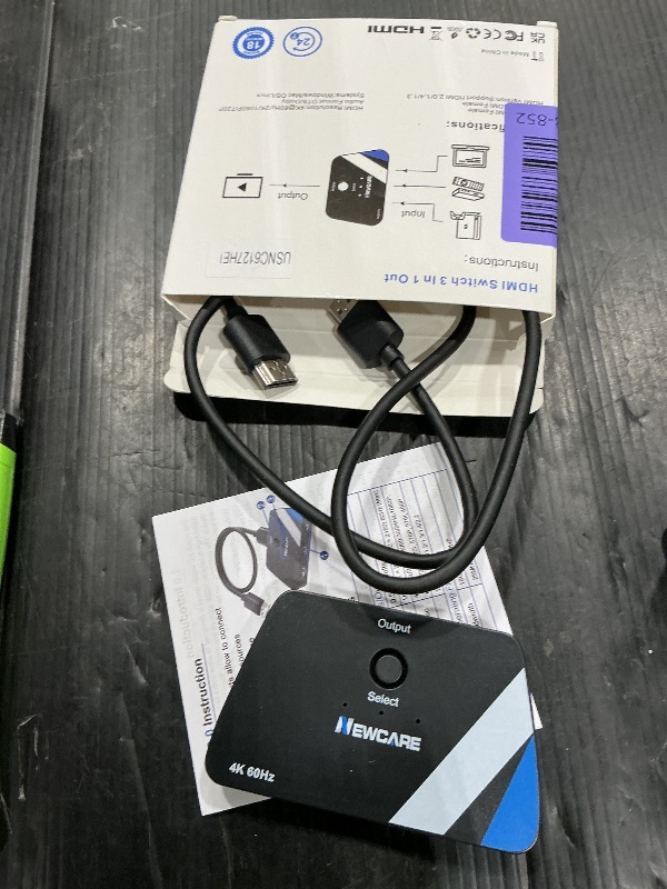 Photo 1 of [Upgrade] HDMI Switch 3 in 1 Out, 4K@60Hz HDMI 2.0 Switch Splitter with 2.6FT Long HDMI Cable, 3-Port HDMI Switcher Selector, Supports 4K 30Hz 3D 1080P HDCP2.2 for PS5 Xbox DVD Player Fire Stick PC