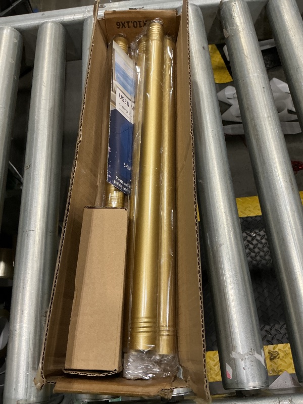 Photo 1 of **MISSING PARTS**
Emlaoe Gold Shower Curtain Rod 34-66 Inches(2.8-5.5ft) Never Rust Adjustable Shower Rod Spring Tension Non Slip No Drilling Shower Rods for Bathroom Garland Window