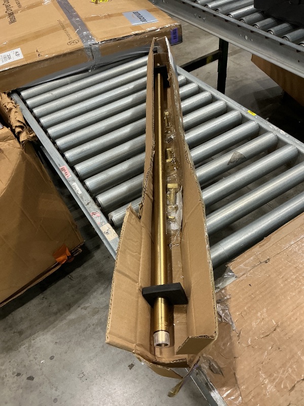 Photo 1 of 1 1/8 Inch Diameter Curtain Rods 36 to 72 Inches(3-6ft), Telescoping Heavy Duty Large Drapery Rod with Adjustable Aluminum Alloy Bracket, Solid End Caps for Windows Patio Decoration, Brushed Gold