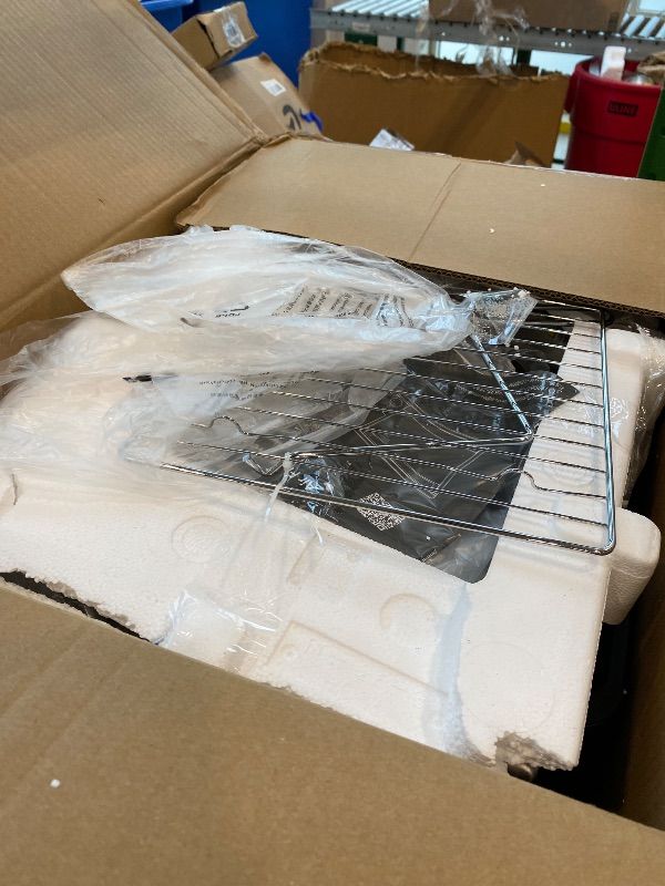 Photo 1 of [MINOR DAMAGE & NONFUNCTIONAL] OLIXIS Air Fryer Toaster Oven Combo Extra Large with Smart Probe, 29.6QT Oven Countertop 12 Functions in 1, 7 Accessories Included, Stainless, Up to 450°F