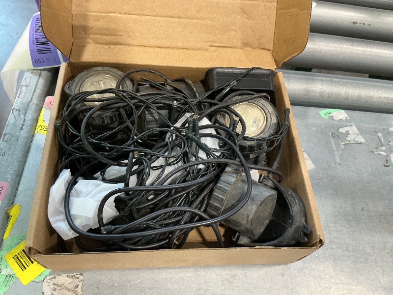 Photo 1 of [HEAVILY USED] POPOSOAP Pond Lights, 4-in-1 Warm White Underwater Pond Lights, IP68 Waterproof LED Landscape Spotlights for for Pond, Garden, Patio, Fountain, Pool, Waterfall Decoration(4 Head Lamps)