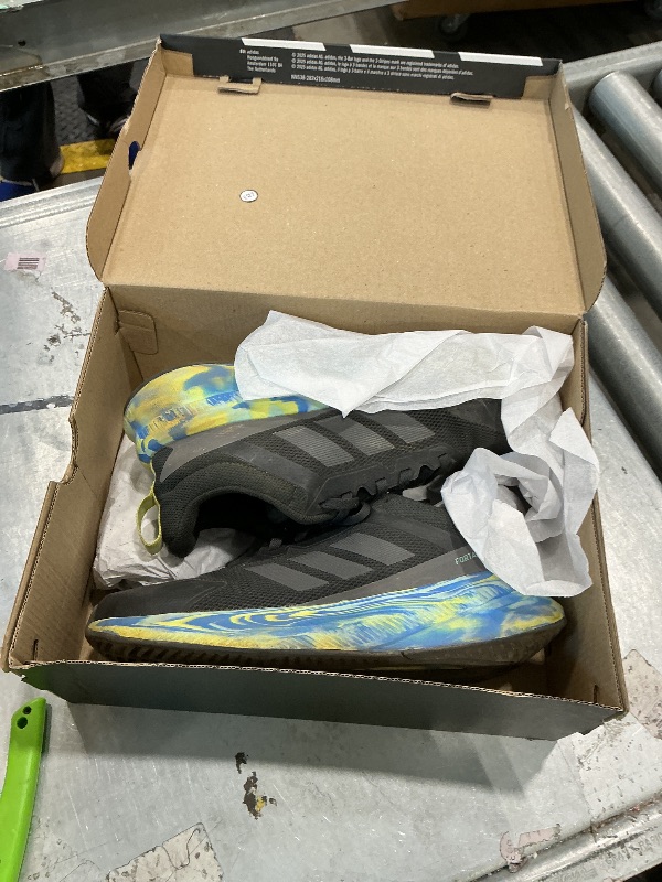 Photo 1 of [DIRTY] adidas Unisex-Kids Fortarun 4.0, Carbon/Grey/Semi Flash Aqua, 4.5