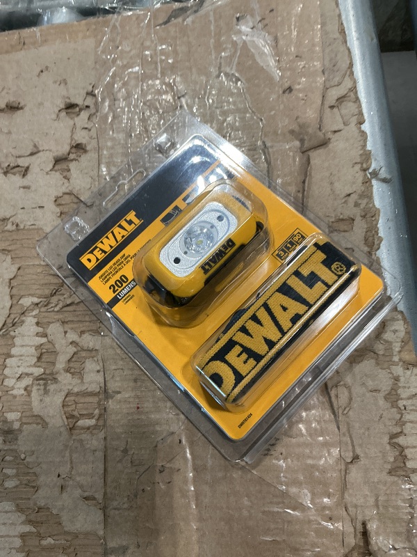 Photo 1 of **UNTESTED**
DEWALT Headlamp for Jobsite, 200 Lumen (DWHT81424), Yellow