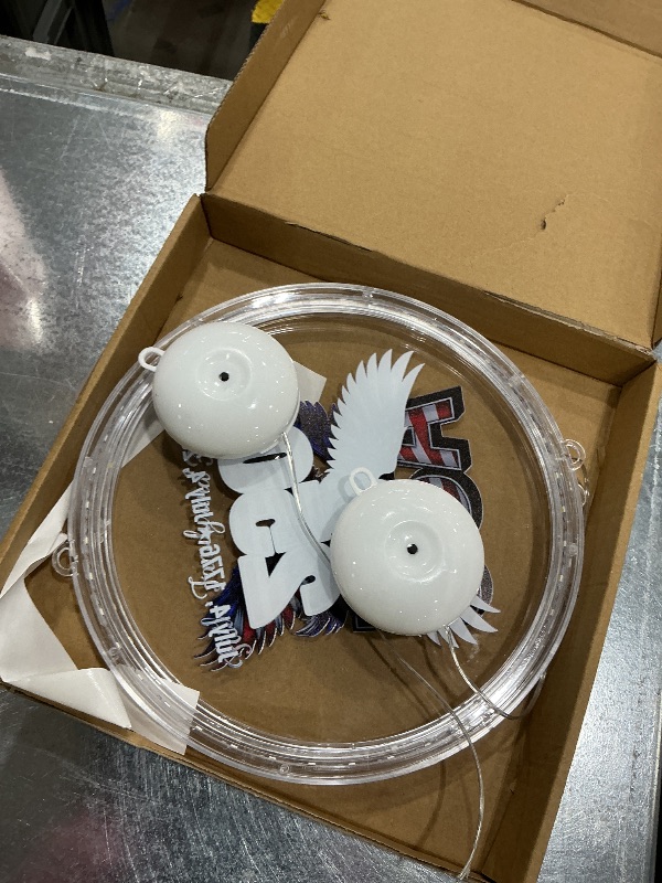 Photo 1 of *MAJOR DAMAGE*
4th of July Window Lights, Patriotic Lights with Suction Cups and 8 Flashing Modes, Red White and Blue Accessories&Patriotic Decorations for Independence Day, 2 Pack (Batteries Not Included)
