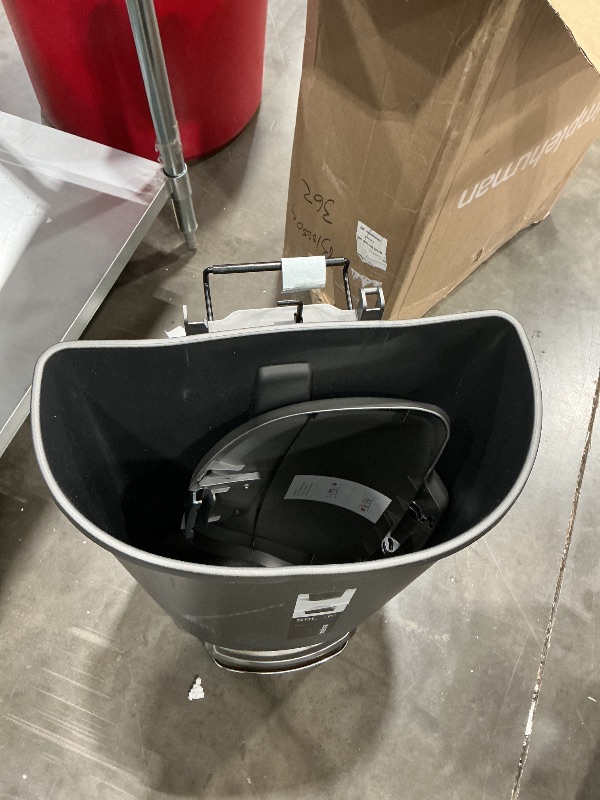 Photo 1 of *see clerk notes* simplehuman 50 Liter / 13 Gallon Semi-Round Kitchen Step Trash Can with Secure Slide Lock, Grey Plastic