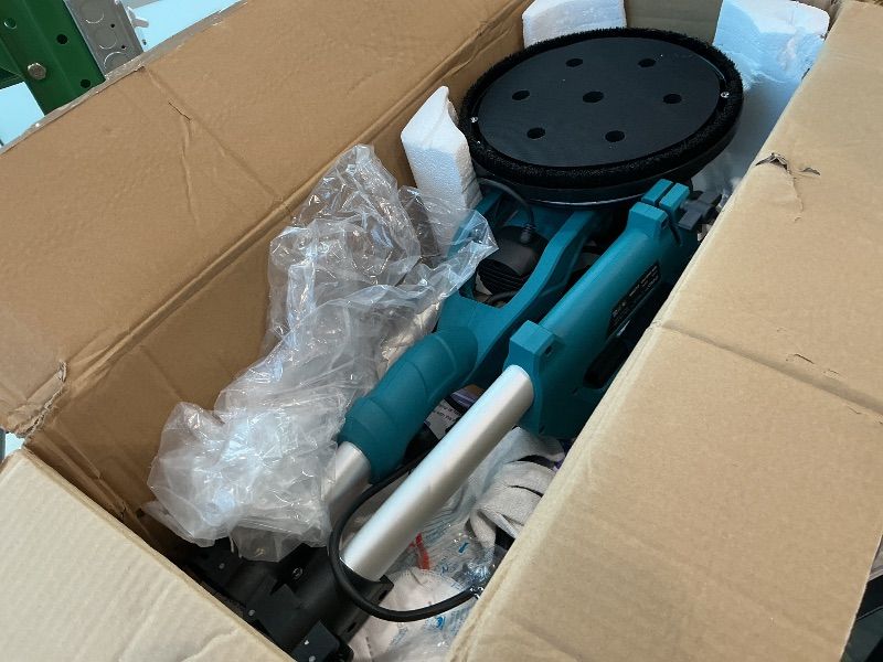 Photo 1 of [Just the Sander, missing extra pieces] Drywall Sander, 1000W Popcorn Ceiling Removal Tool, Electric Drywall Sander with Digital Display Screen 9 Variable Speed 800-2100RPM, Foldable & Extendable Handle?Light Blue