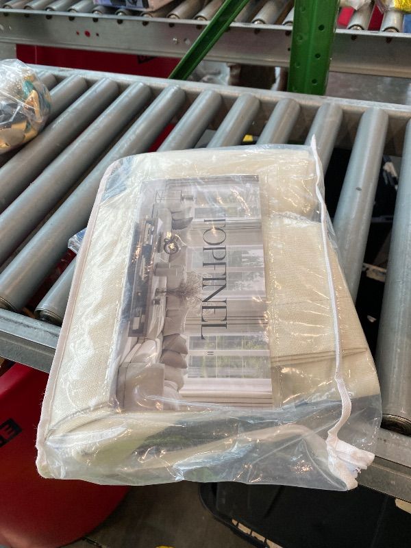 Photo 1 of [ONE PANEL] Topfinel Floor to Ceiling Curtains Drapery 108 Inches Long Black Out for Track System with Hooks and Rings, Cream Tan 2 Panel Set Back Tab Pleat Drapes for Track System Living Room 9 FT Length