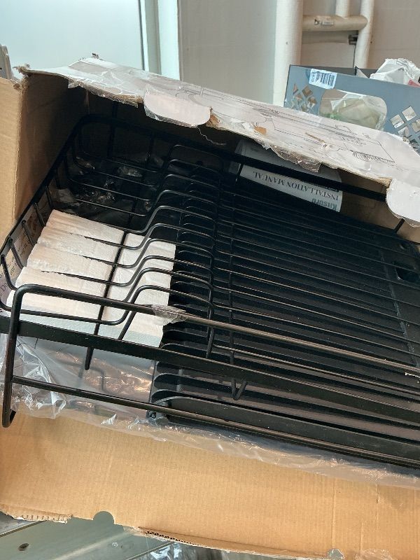 Photo 1 of [USED] [DAMAGED] Kitsure Large Dish Drying Rack - Extendable Dish Rack, Multifunctional Dish Rack for Kitchen Counter, Anti-Rust Dish Drainers with Cutlery & Cup Holders 19.2"-26.7" L x 12.9" W, Black