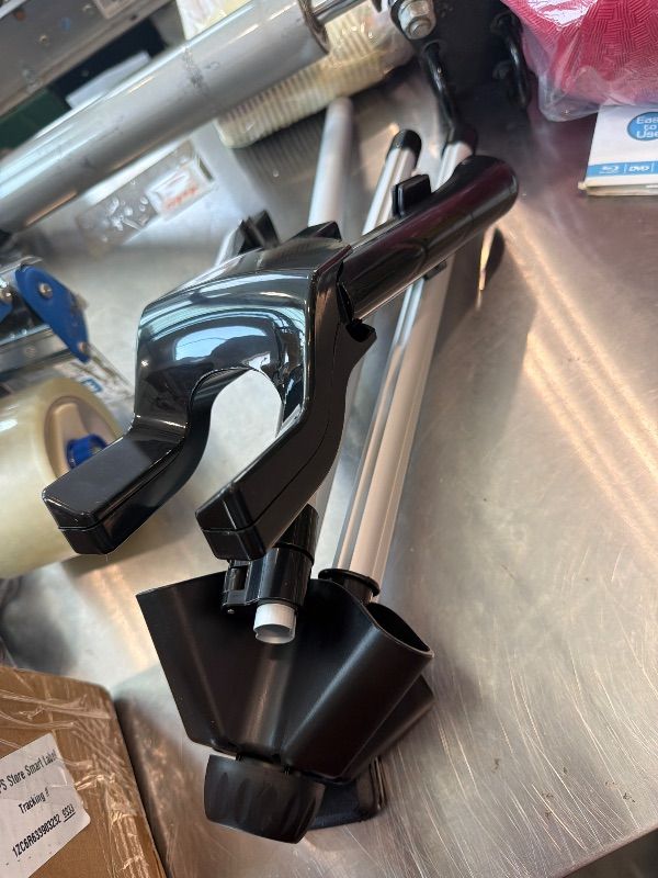 Photo 1 of [Used] Bucherry Graduation Gown Display Stand Adjustable Garment Hanger for T Shirt Portable Hanging Metal Clothes Stand for Cap Clothing Jacket Coat Shirt Display (Rack,Silver and Black,32"-63")