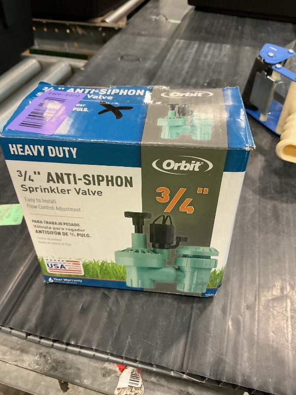 Photo 1 of 1-Pack Orbit 57623 3/4" FPT 100 Series Anti-Siphon Automatic Sprinkler Valve with Flow Control