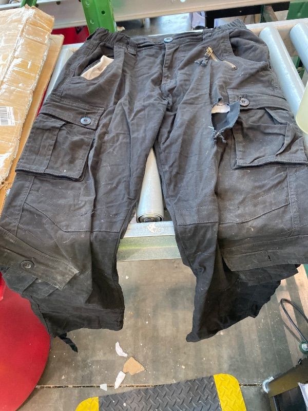 Photo 1 of [DAMAGED] [USED] TRGPSG Women's Cargo Pants with Pockets, Outdoor Casual Camo Hiking Pants, Ripstop Construction Work Pants 3209 Black