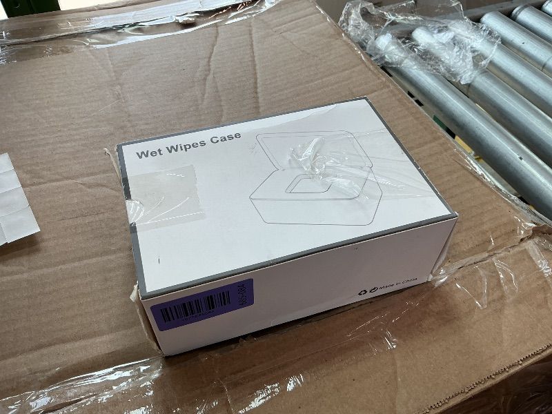 Photo 1 of [Part of back is broken] Diaper Wipes Dispenser, Baby Wipes Case, Baby Wipe Holder Keeps Diaper Wipes Fresh, Wipe Container with Non-Slip Feet (White)