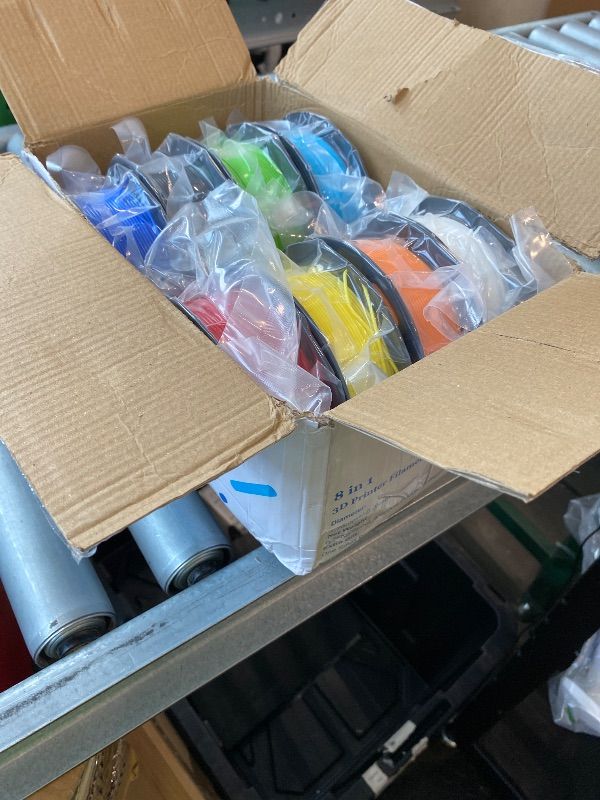 Photo 1 of 1.75mm 8 Spools Popular Colors 3D Printer PLA Filament Bundle Pack: Black White Red Blue Yellow Orange Limegreen SkyBlue, Each Spool 250g, Widely Compatible, Total 2Kg 3D Printing Filament