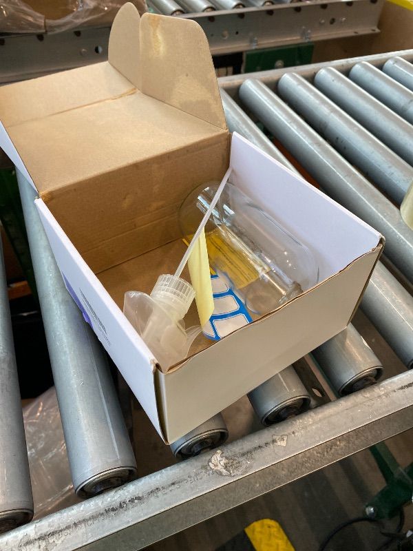 Photo 1 of ****JUST ONE, MISSING PARTS****[PARTIAL SET: 1PC] JohnBee Glass Spray Bottles with Silicone Sleeve, 1 Pack16 oz Empty Refillable Containers with Adjustable Spray Nozzles, Spray Bottles for Hair, Cleaning Solutions and Plants Pale Yellow&Grey