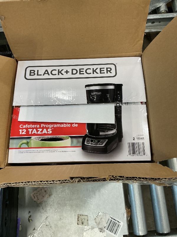 Photo 1 of ***USED*** BLACK+DECKER 12-Cup Digital Coffee Maker, Programmable, Washable Basket Filter, Sneak-A-Cup, Auto Brew, Water Window, Keep Hot Plate, Black